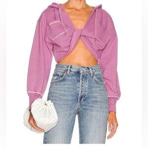 Lovers + Friends Mauve Knotted Sweatshirt